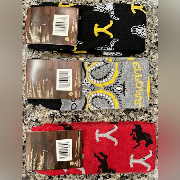 ✨NWT✨YELLOW STONE Crew Socks Men Size 6-12 UNISEX RED BLACK GRAY Paramount - Picture 8 of 10